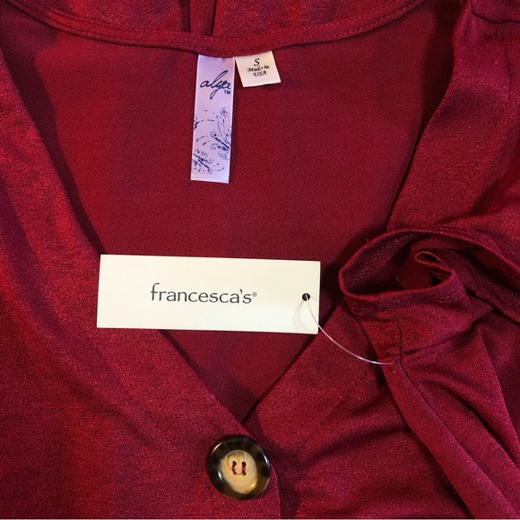 NWT Francesca’s Alya Sherra Brock Button Front V-Neck Dress, Small - Picture 8 of 10